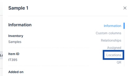 Assign Item Location