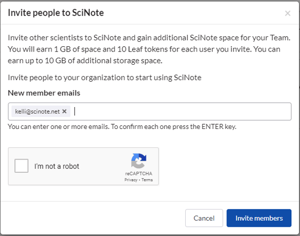 Can I Invite Colleagues to my Free SciNote Account