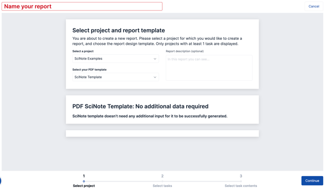 Create SciNote Report 2025