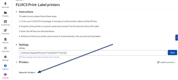 Setting Up Your FLUICS Printer