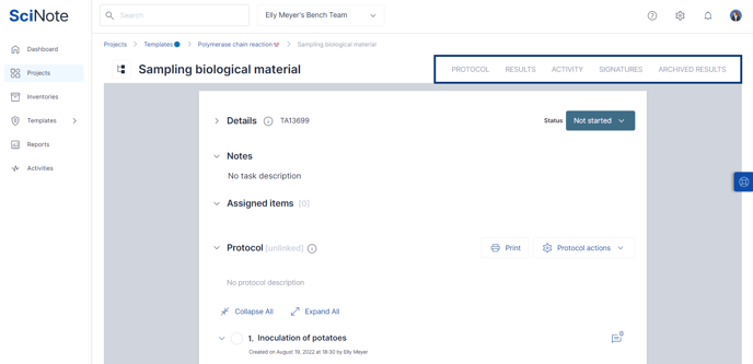 How and where can I enter my data in SciNote