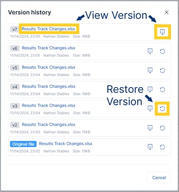 How to View Versions of a File in SciNote