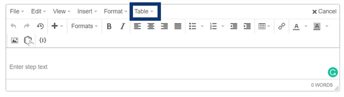 How to create tables   