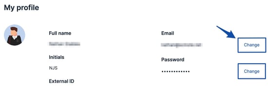 My Profile Email and Password