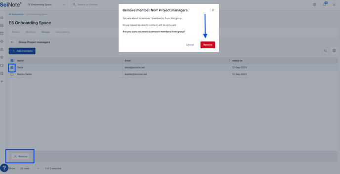 Remove users