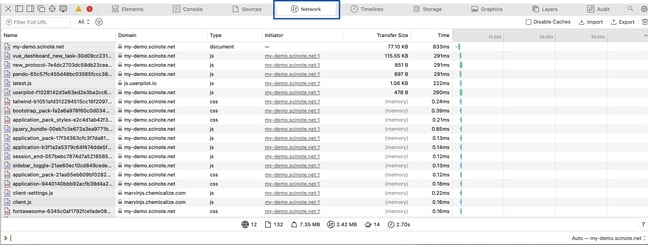 Safari Dev Tools Network Tab