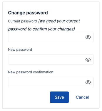 Save Change Password My Profile