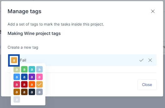 Tags on a Task