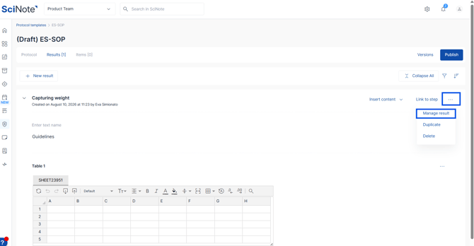 manage results