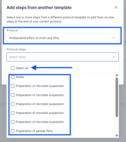 select steps