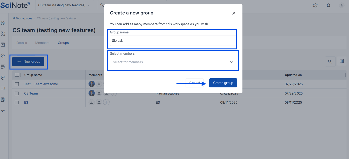 Click Group How to Manage User Groups in a Workspace